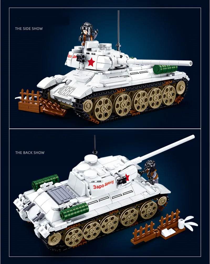 518PCS T34-85 Tank Building Blocks Set Educational Toys - ToylandEU