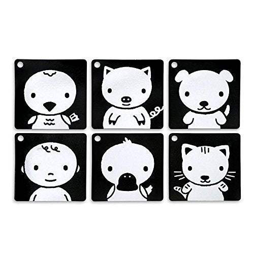 High Contrast Flashcards | Black White Red Patterns | 6 Pack | For Newborns