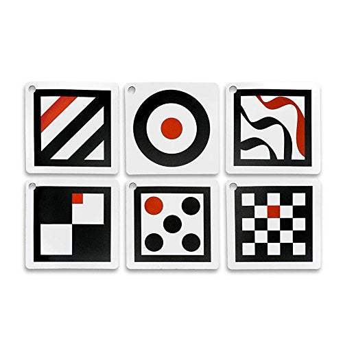 High Contrast Flashcards | Black White Red Patterns | 6 Pack | For Newborns