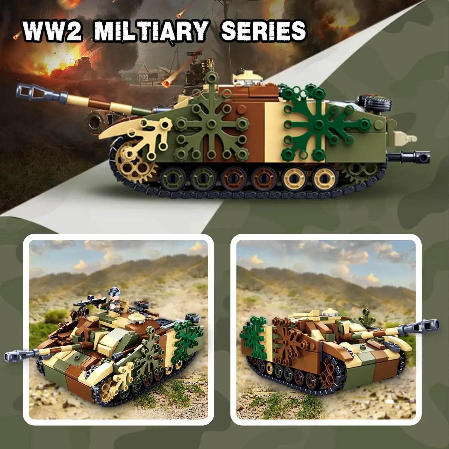 524PCS StuG III Armored Vehicle Building Blocks Kids Toys - ToylandEU