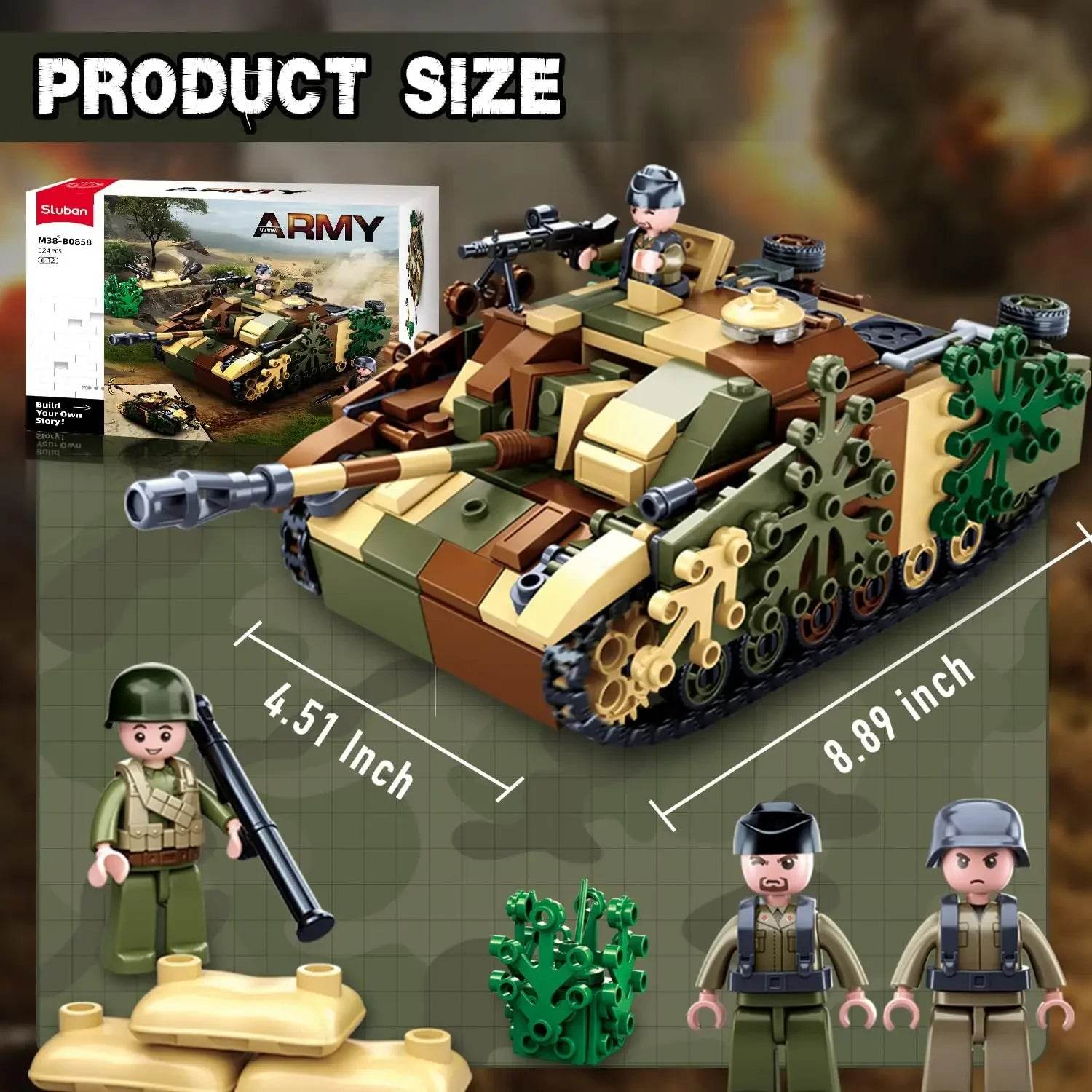 524PCS StuG III Armored Vehicle Building Blocks Kids Toys - ToylandEU