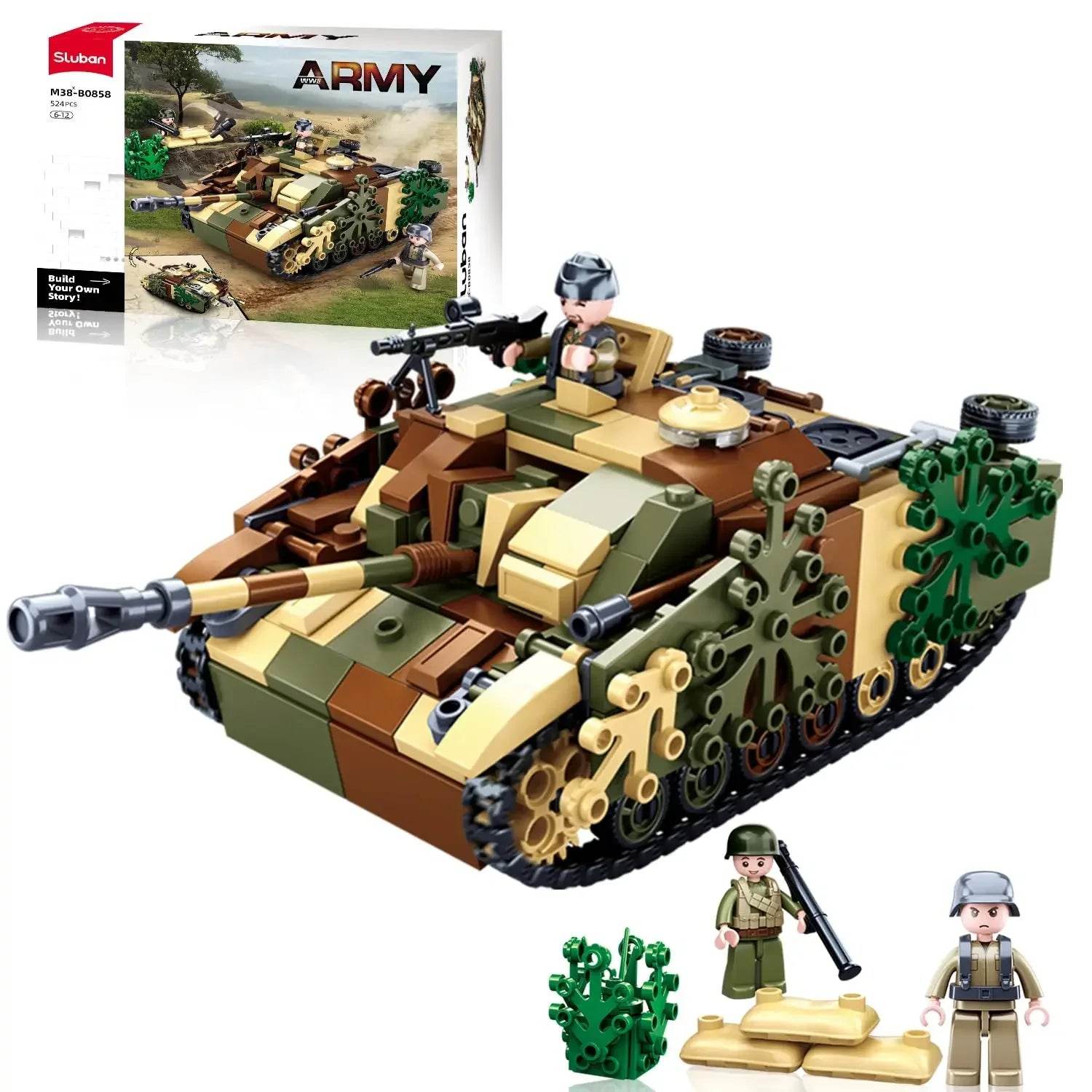 524PCS StuG III Armored Vehicle Building Blocks Kids Toys - ToylandEU