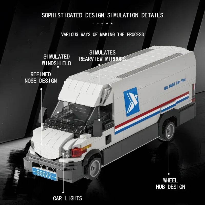 526PCS Postal Truck Building Blocks City Mail Transport Car - ToylandEU