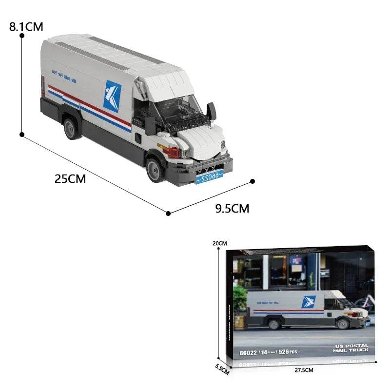 526PCS Postal Truck Building Blocks City Mail Transport Car - ToylandEU