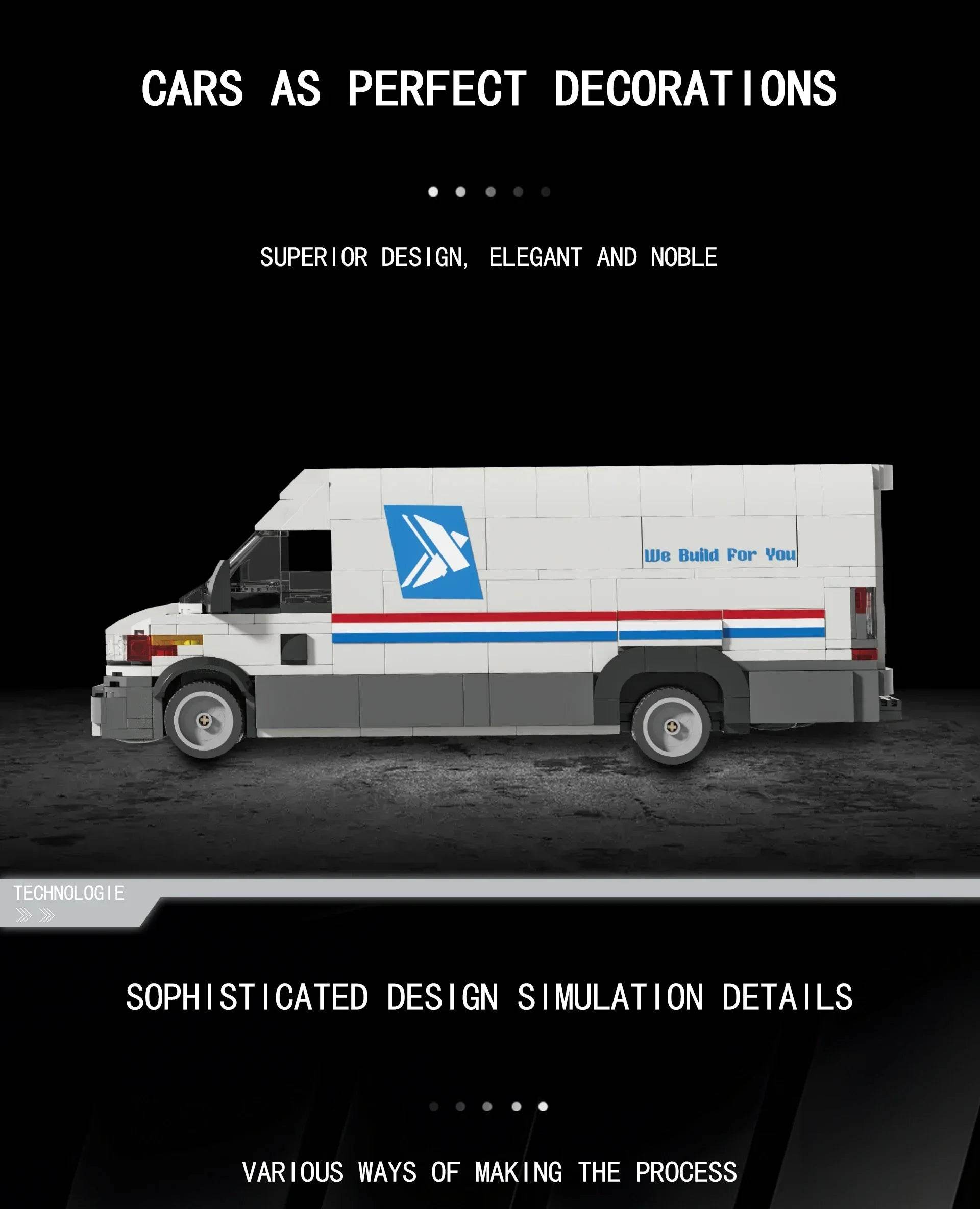 526PCS Postal Truck Building Blocks City Mail Transport Car - ToylandEU