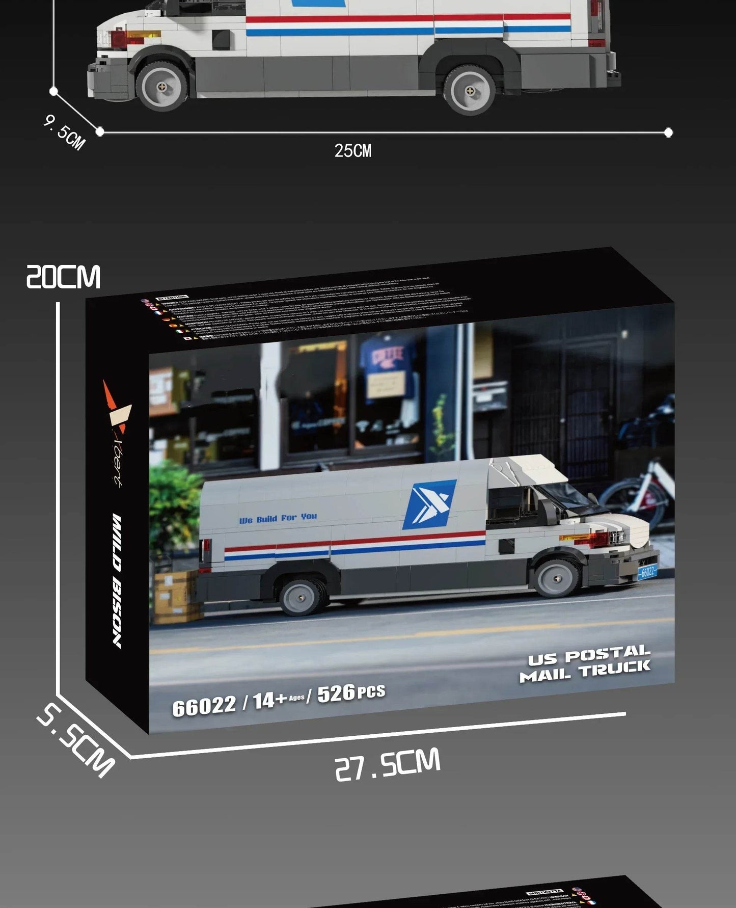 526PCS Postal Truck Building Blocks City Mail Transport Car - ToylandEU