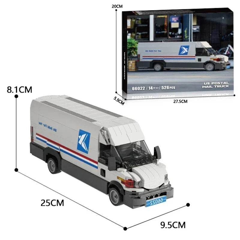 526PCS Postal Truck Building Blocks City Mail Transport Car - ToylandEU