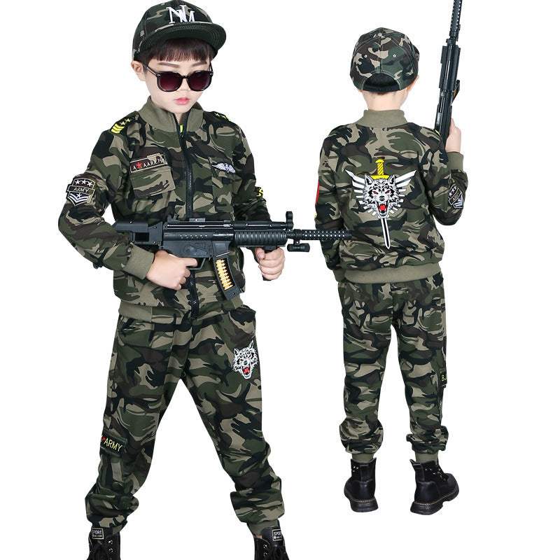 Big Kids' Autumn Camouflage Two-Piece Suit | Knitted | Two-Piece Set