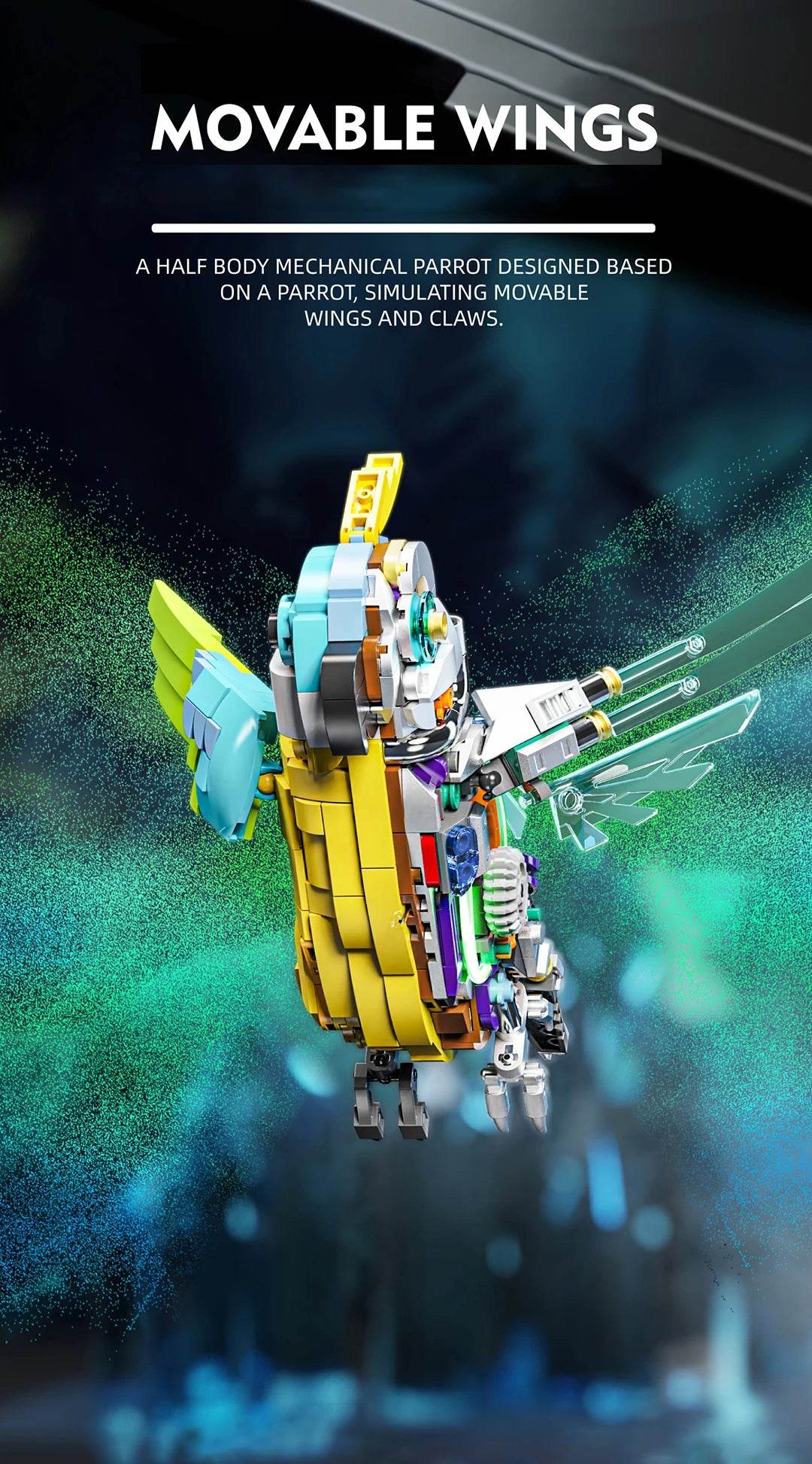 543PCS Mechanical Parrot Building Block Joints Movable Model - ToylandEU