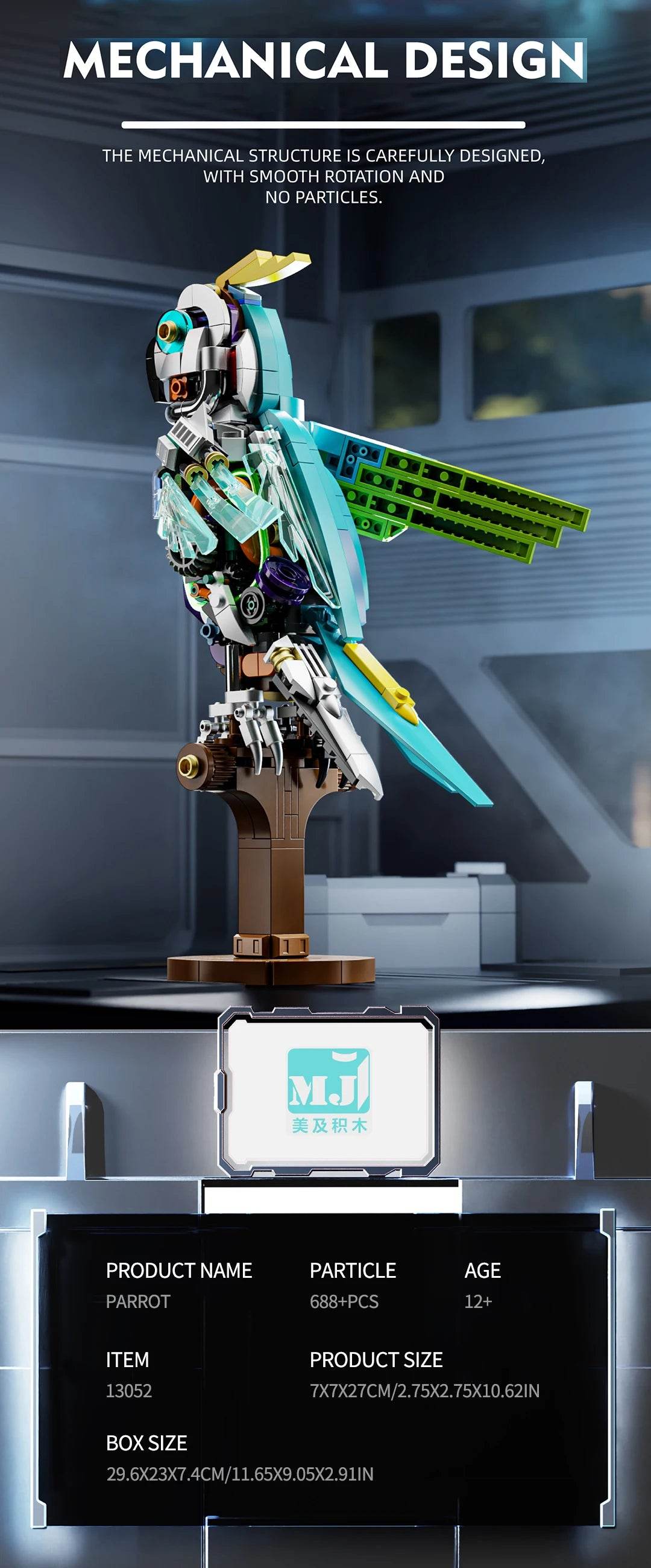 543PCS Mechanical Parrot Building Block Joints Movable Model - ToylandEU