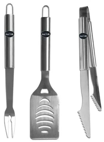 Seattle Seahawks Utensil Set Grilling BBQ Stainless Steel 3 Piece