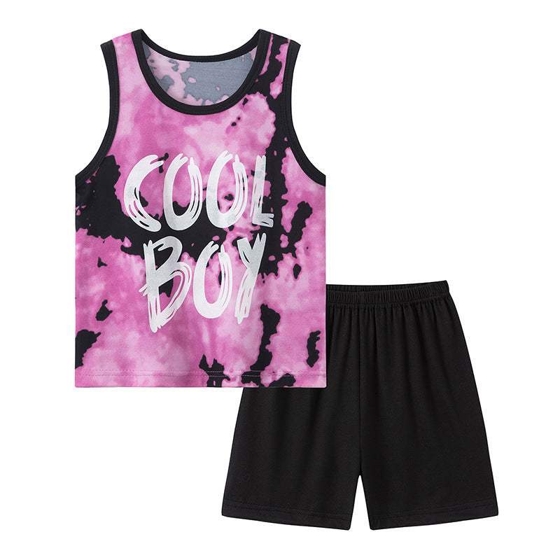 Boys' And Girls' Printed Vest Suit | Dinosaur