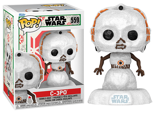 Funko Pop C3PO Snowman Figure With Pop Shield Protector