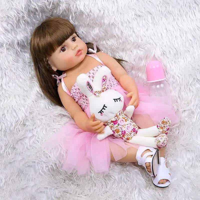  55cm Pink Princess Silicone Reborn Toddler Doll - Soft Full Body Toy -  -  ToylandEU™