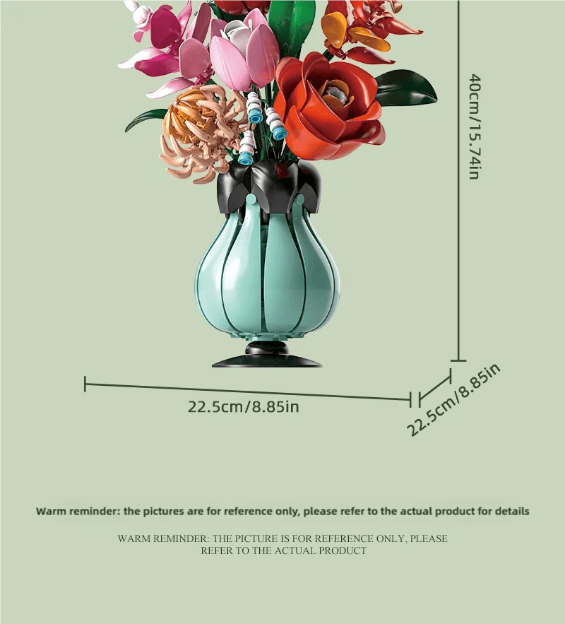 566PCS Rose Bouquet Vase Building Blocks Flower Model Gift - ToylandEU