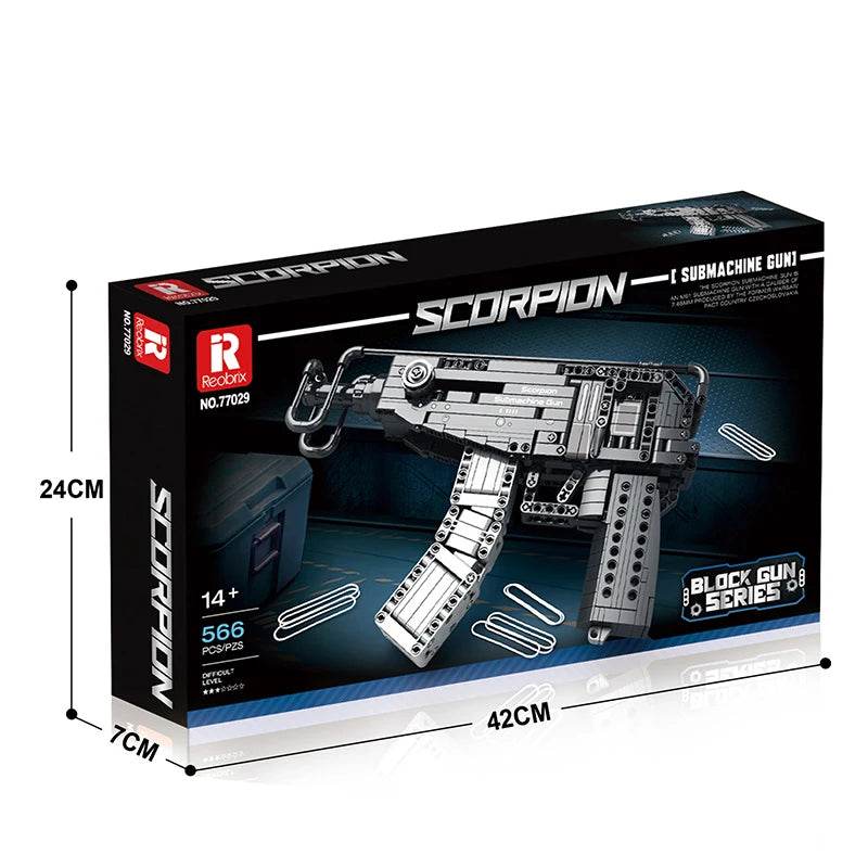 566PCS Scorpion Pistol Building Block Military Army Weapon MOC Gun Model Bricks - ToylandEU