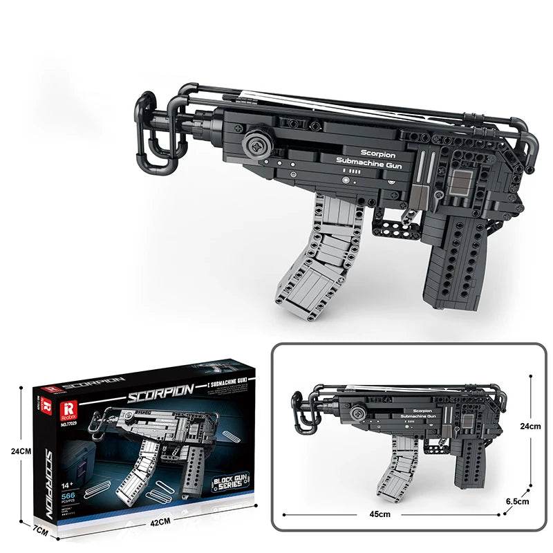 566PCS Scorpion Pistol Building Block Military Army Weapon MOC Gun Model Bricks - ToylandEU