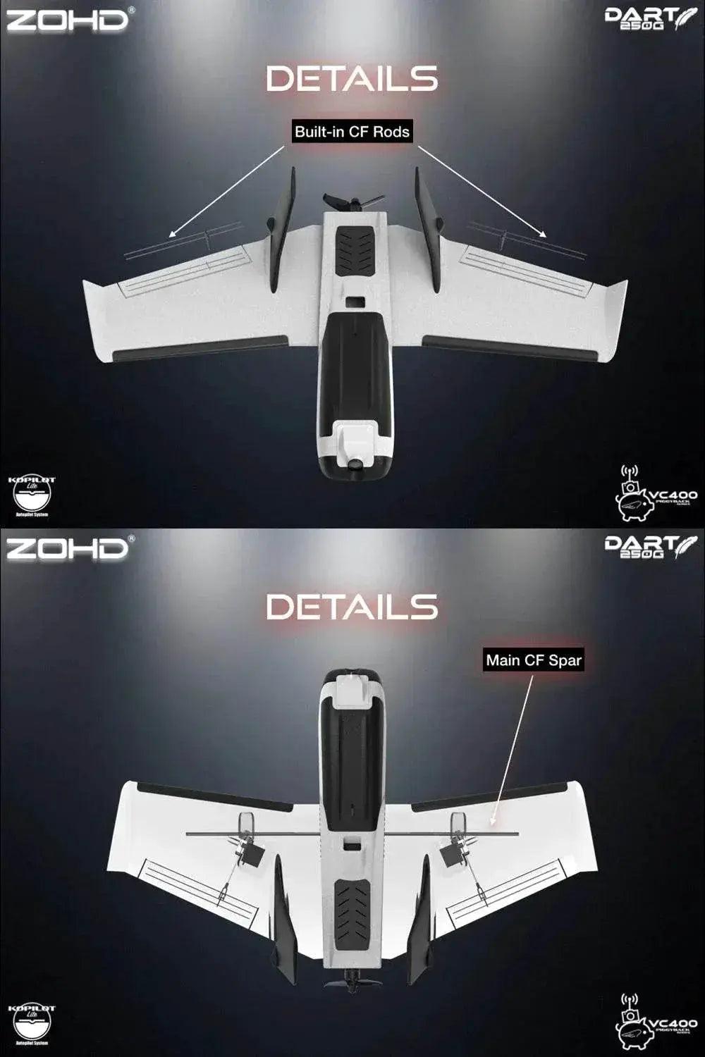  570mm Wingspan ZOHD Dart250G EPP FPV RC Airplane -  ToylandEU™