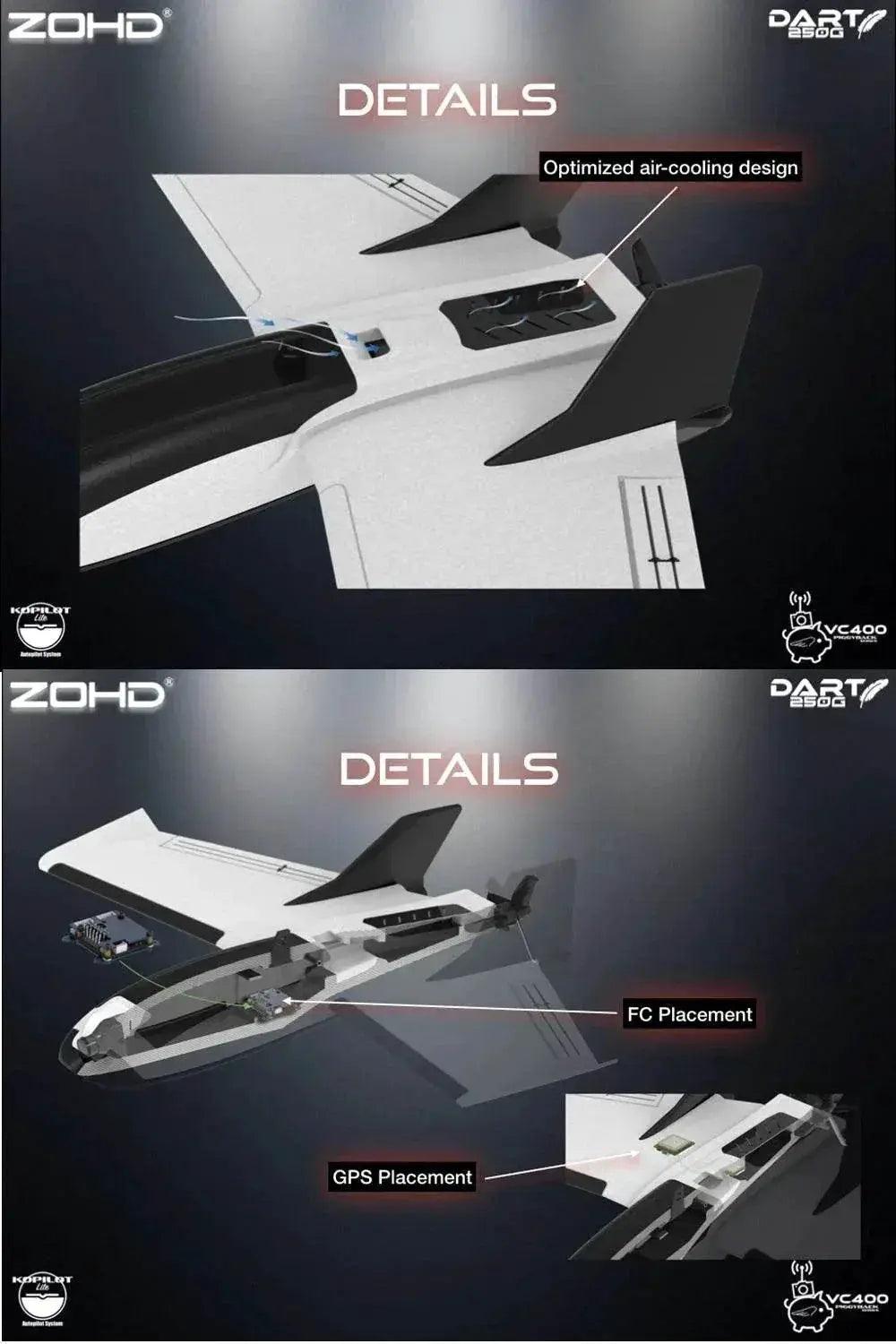  570mm Wingspan ZOHD Dart250G EPP FPV RC Airplane -  ToylandEU™