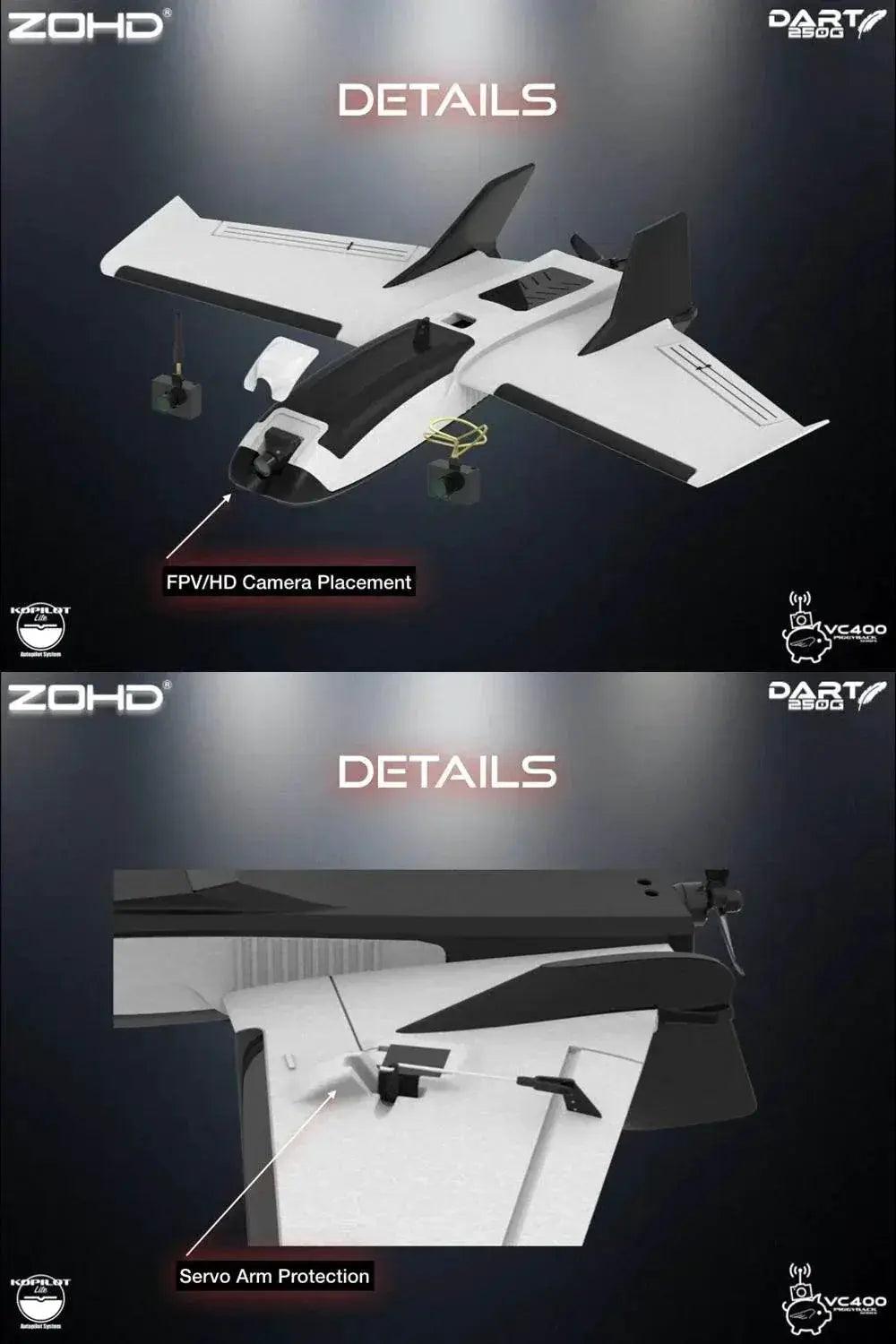  570mm Wingspan ZOHD Dart250G EPP FPV RC Airplane -  ToylandEU™