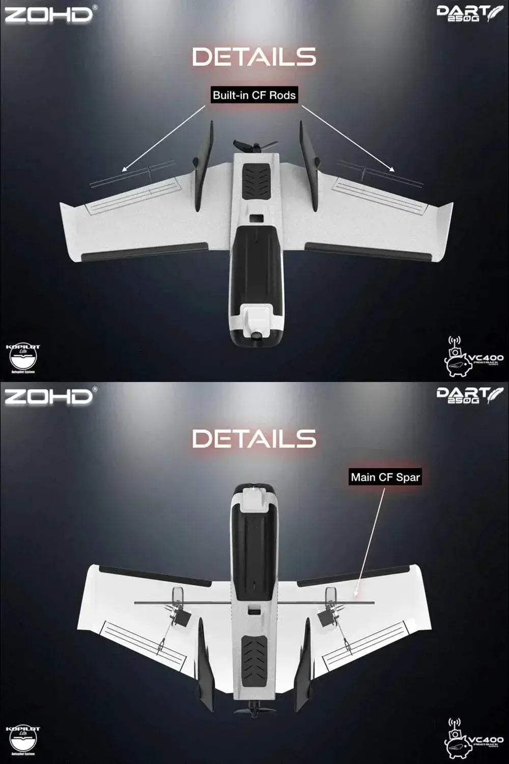  570mm Wingspan ZOHD Dart250G EPP FPV RC Airplane -  ToylandEU™