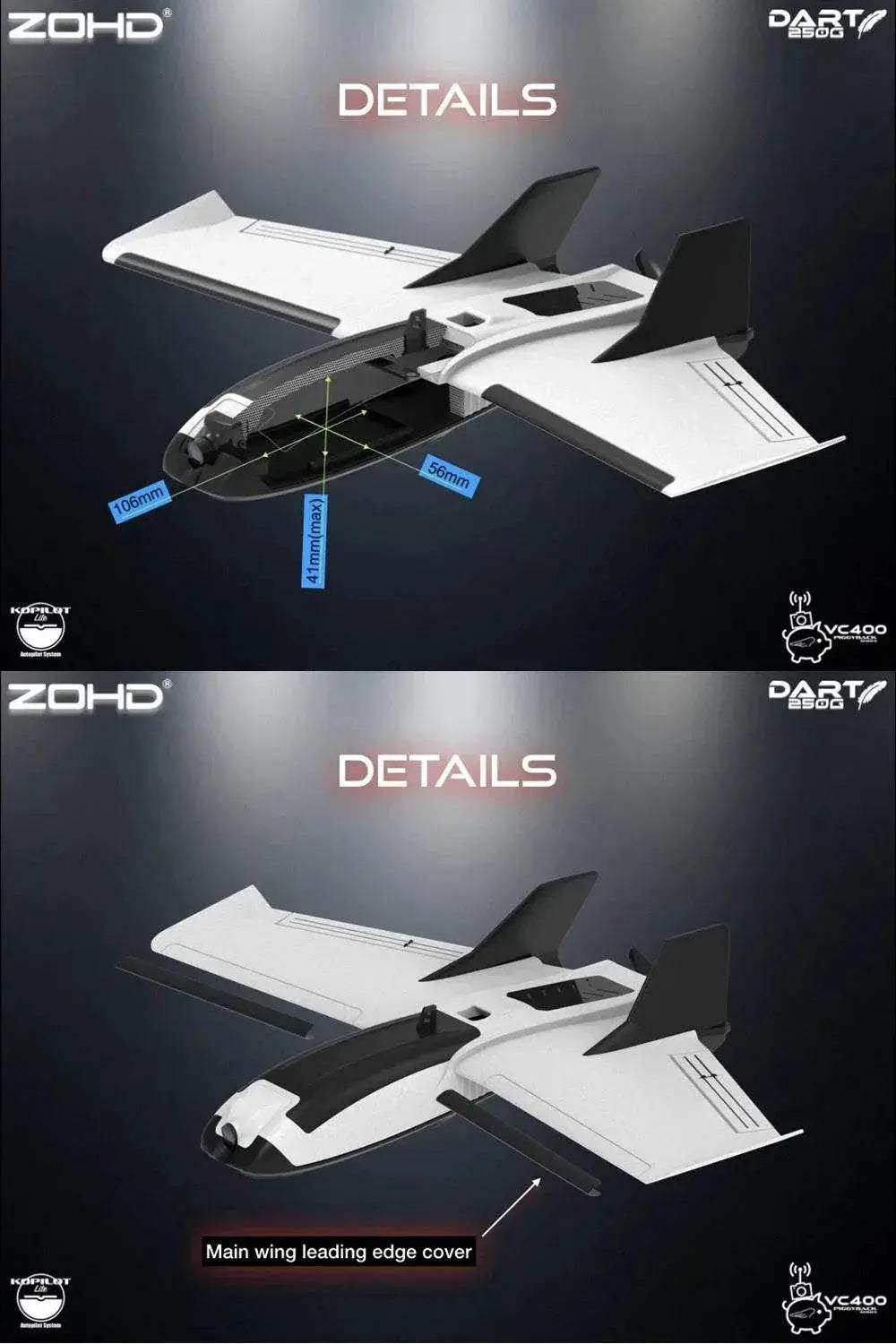  570mm Wingspan ZOHD Dart250G EPP FPV RC Airplane -  ToylandEU™