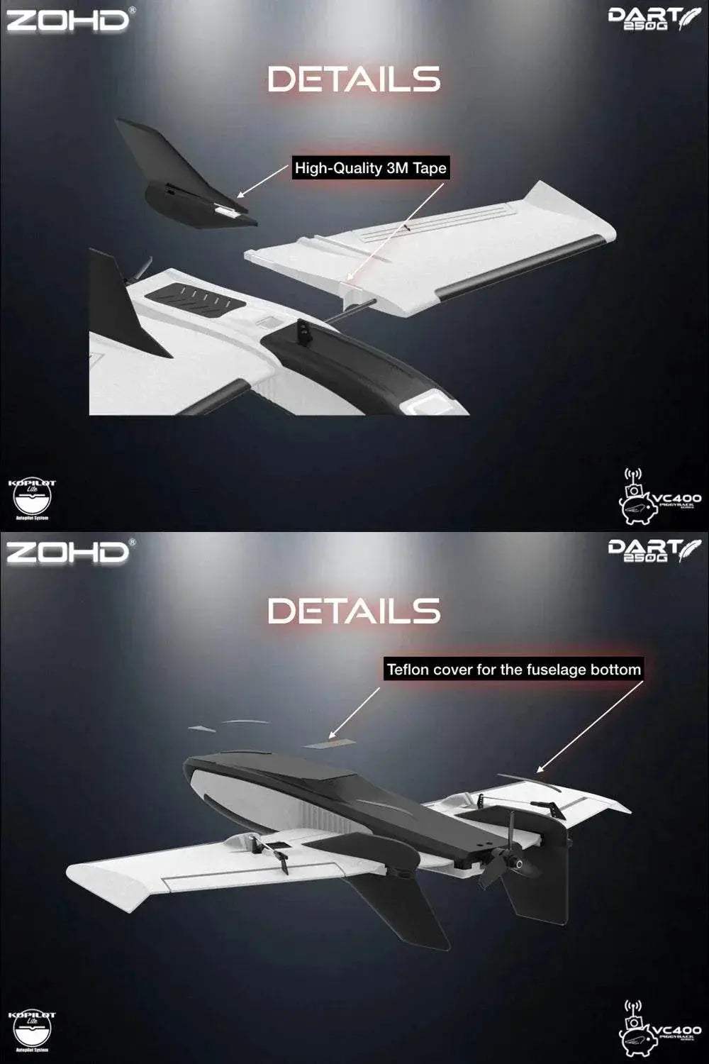  570mm Wingspan ZOHD Dart250G EPP FPV RC Airplane -  ToylandEU™