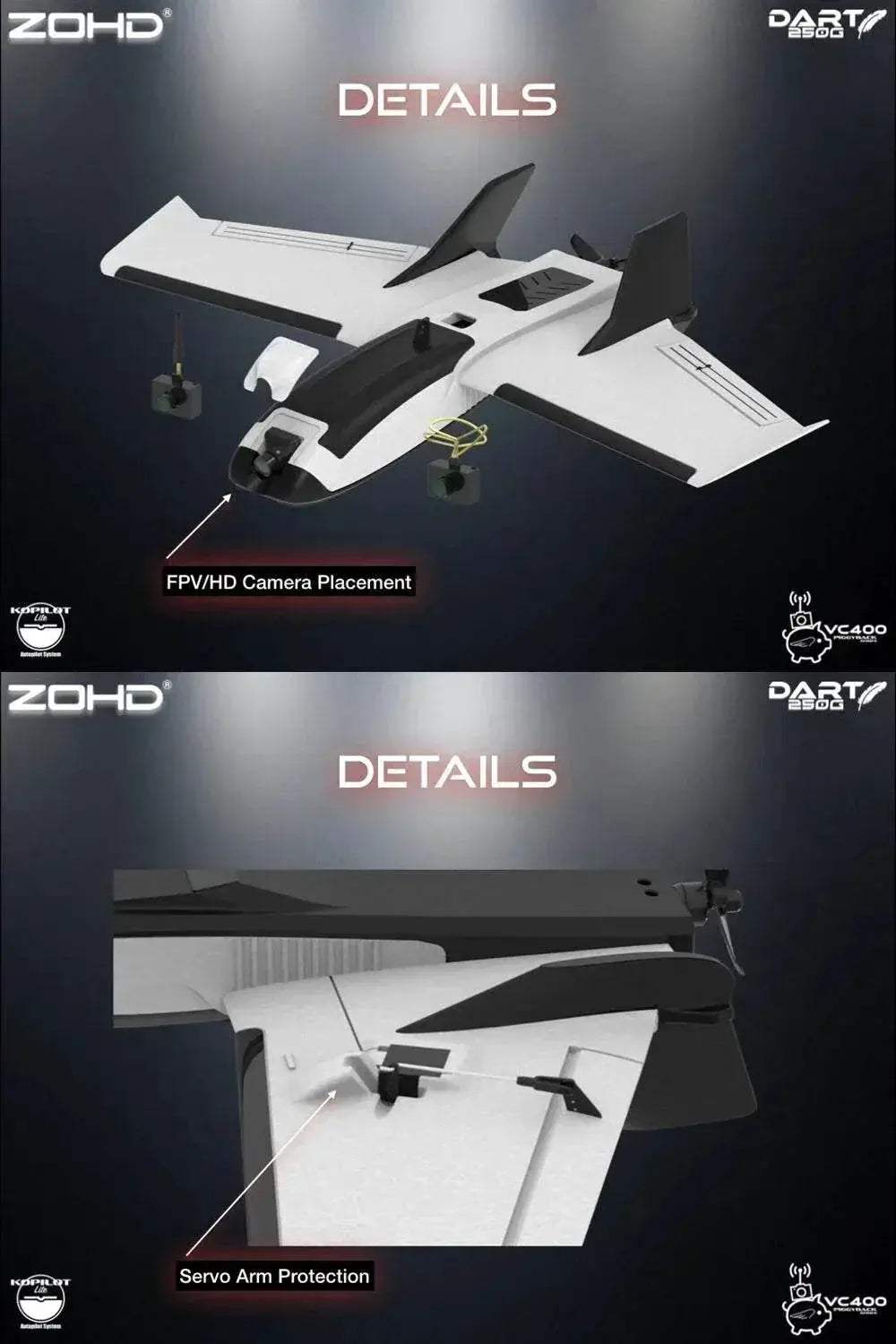  570mm Wingspan ZOHD Dart250G EPP FPV RC Airplane -  ToylandEU™
