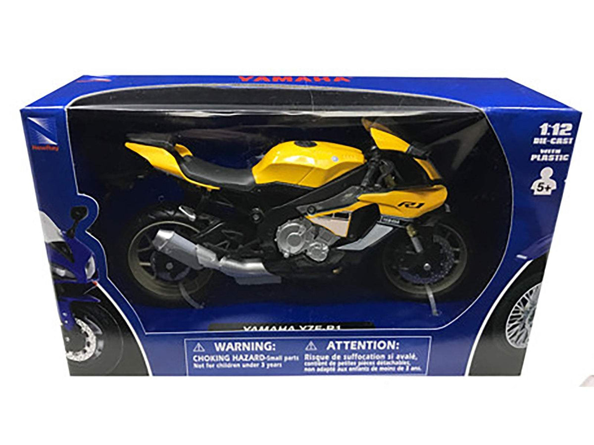 2016 Yamaha YZF-R1 Yellow Motorcycle Model | 1/12 Diecast Motorcycle Model | New Ray | Collector Quality