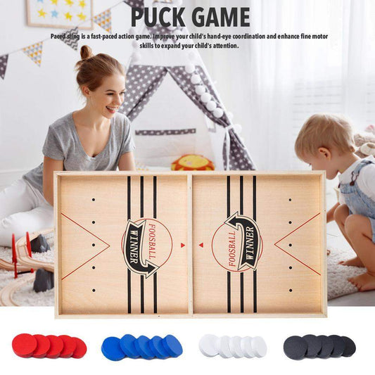 Wooden Sling Puck Board Game | Parent-Child