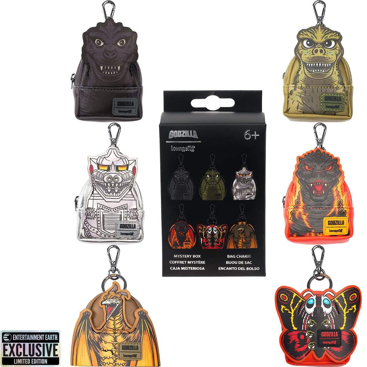 Godzilla Mini Backpack Charm | Secure Keychain Clip | Blind Box Series | Fan Gift
