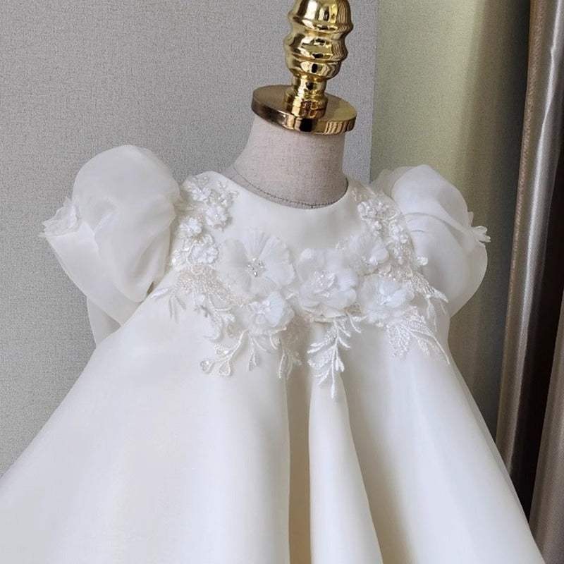 Girls Wedding Dress | Polyester Fabric | White Color | Sizes 80 To 130cm