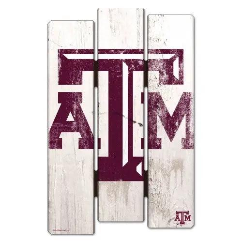 Texas A&M Aggies Sign 11x17 Wood Fence Style White