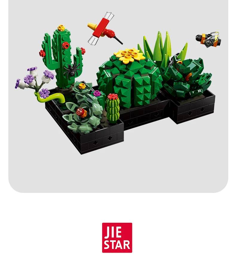 590PCS Succulent Plant Potted Building Blocks Set Flower Cactus Assemble Model Bricks Kids Toys - ToylandEU