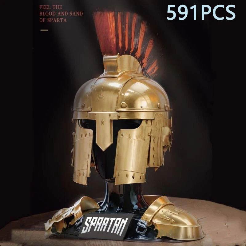 591PCS Spartan Helmet Building Blocks Ancient Greek Decorative Model - ToylandEU