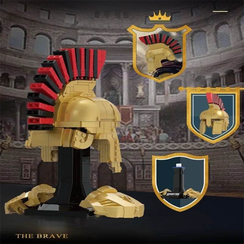 591PCS Spartan Helmet Building Blocks Ancient Greek Decorative Model - ToylandEU