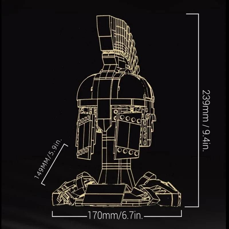 591PCS Spartan Helmet Building Blocks Ancient Greek Decorative Model - ToylandEU