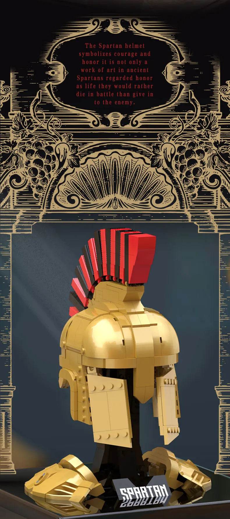 591PCS Spartan Helmet Building Blocks Ancient Greek Decorative Model - ToylandEU