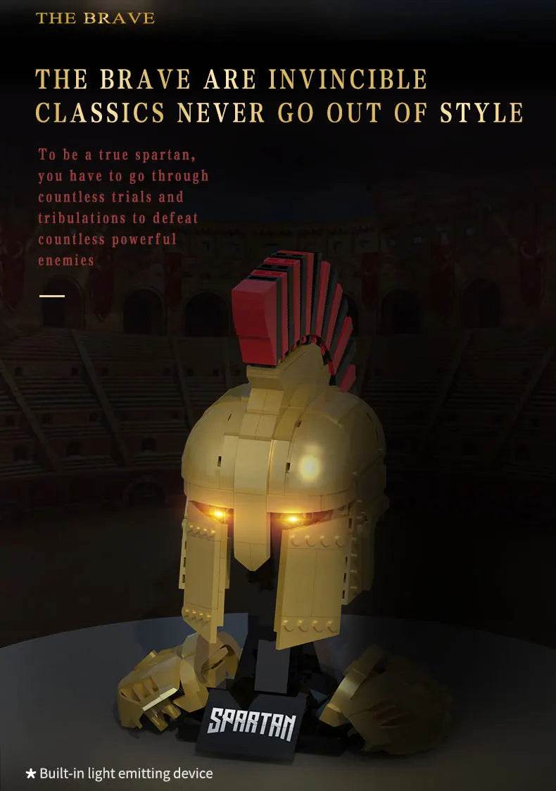 591PCS Spartan Helmet Building Blocks Ancient Greek Decorative Model - ToylandEU