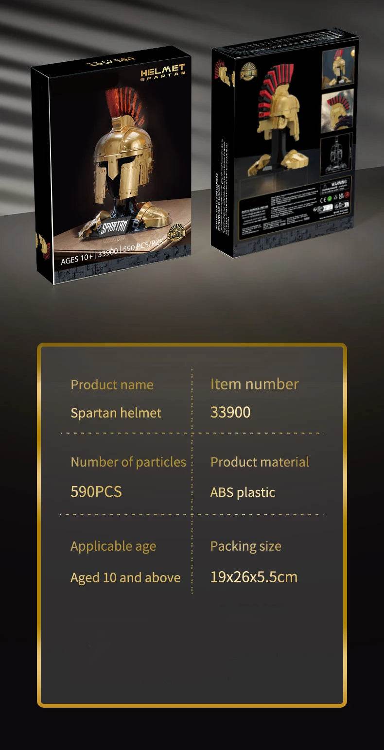 591PCS Spartan Helmet Building Blocks Ancient Greek Decorative Model - ToylandEU