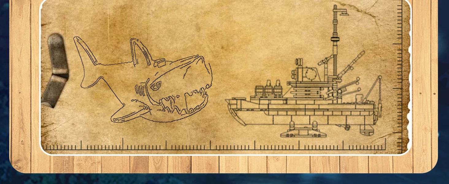 592PCS Shark Fishing Ship Building Blocks Great White Model - ToylandEU