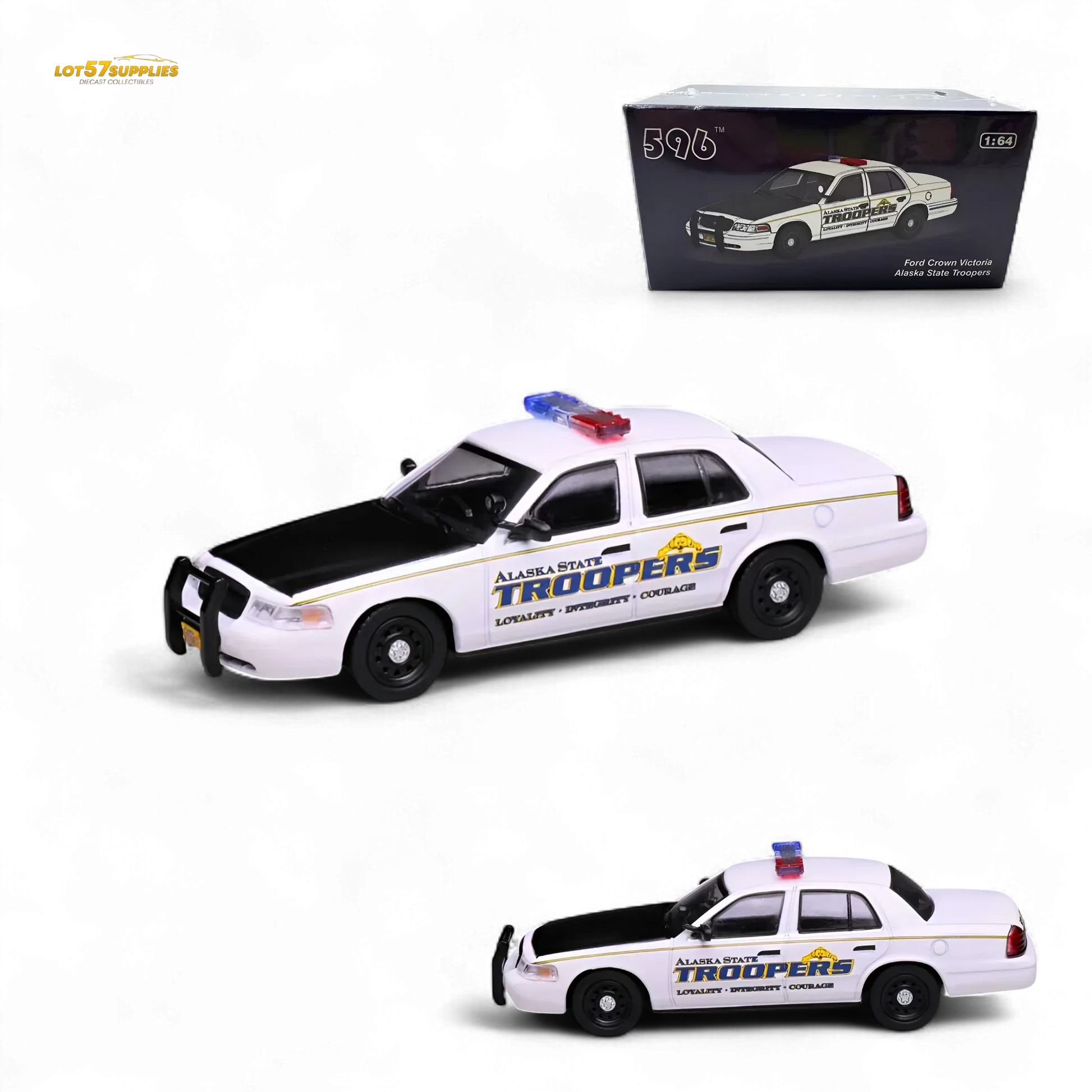 596 Ford Crown Victoria Alaska State Troopers 1:64 - ToylandEU