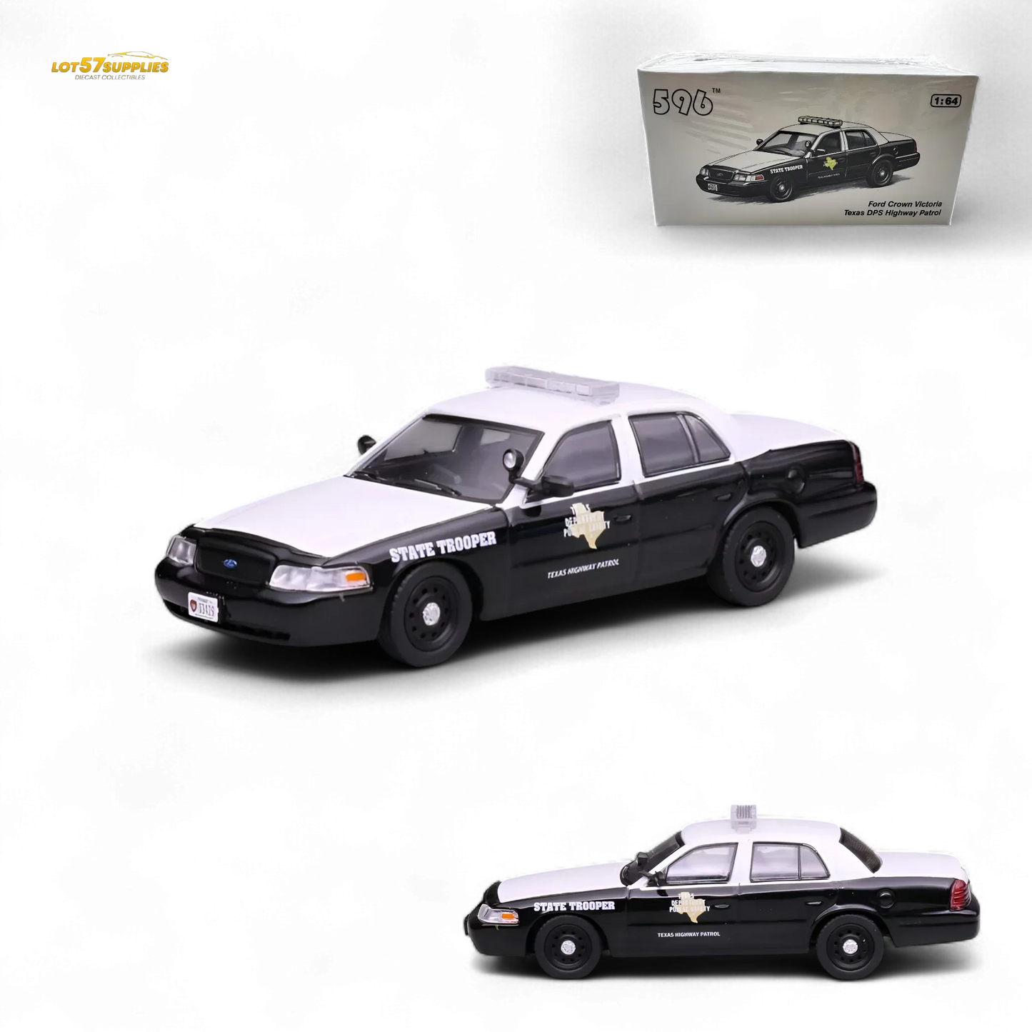 596 Ford Crown Victoria Texas DPS Highway Patrol 1:64 - ToylandEU