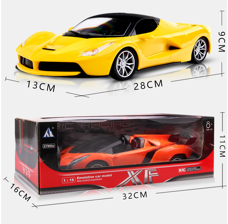 Remote Control Racing Car 116 Model with LED Lights and Airflow Line Body - ToylandEU