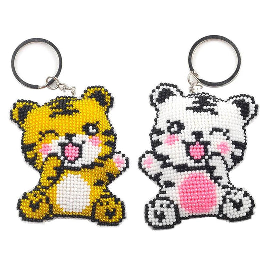 5Pcs Cute Animal Mosaic Beads Keyring DIY Craft Kit - Handmade Cross Stitch Gift for Friends - ToylandEU