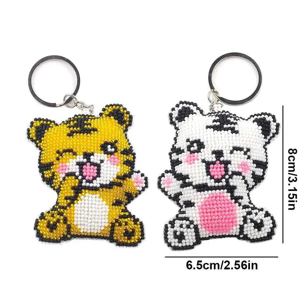  5Pcs Cute Animal Mosaic Beads Keyring DIY Craft Kit - Handmade Cross Stitch Gift for Friends -  ToylandEU™