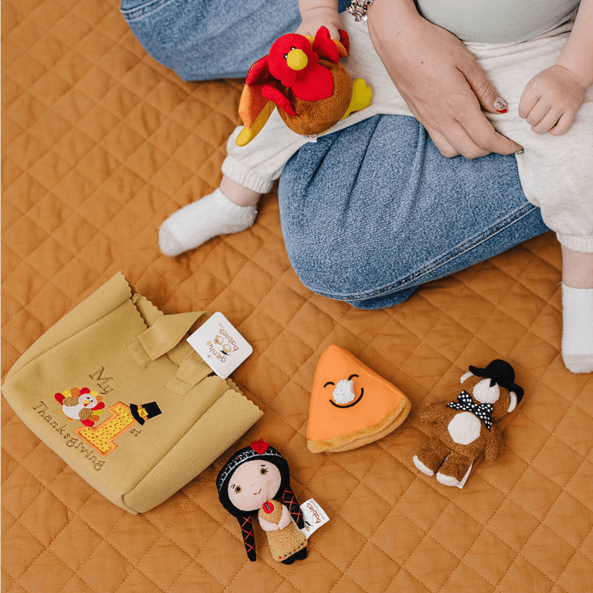 Baby Thanksgiving Turkey Fill And Spill Bag | 4 Sensory Toys | Keepsake Gift
