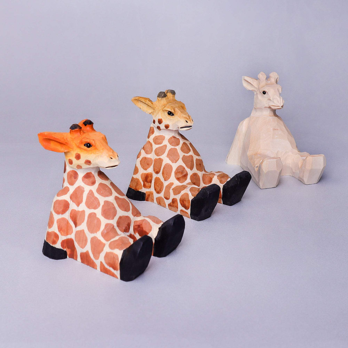 Paint Your Own Wood Giraffe | Hand Carved Wood | Phone Stand | Desk Decor