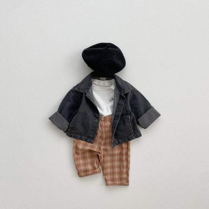 Baby Boys' Plaid Trousers | Leisure | Orange, Gray And Green Plaid