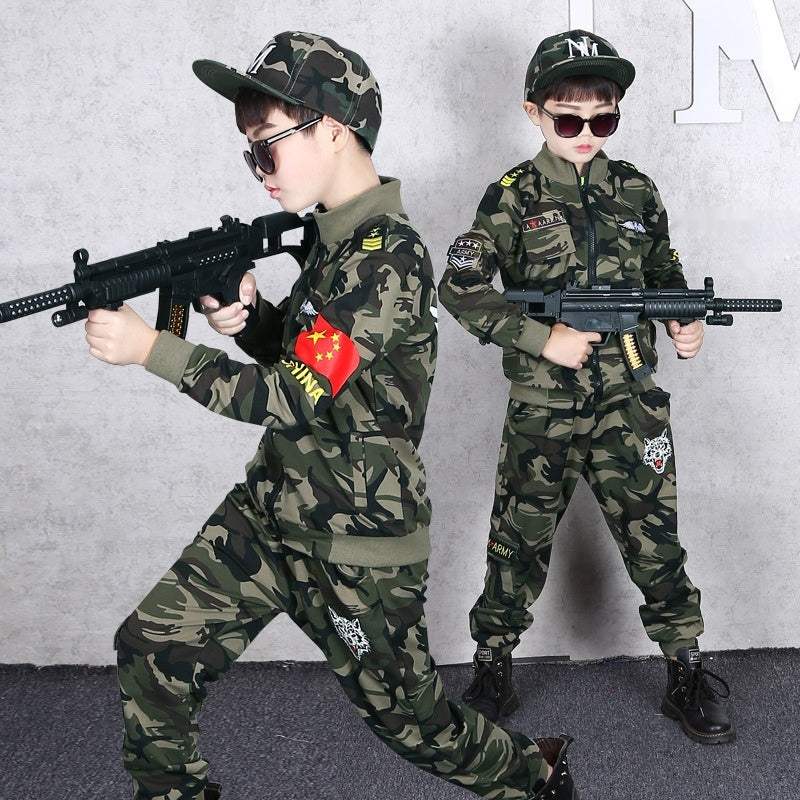 Big Kids' Autumn Camouflage Two-Piece Suit | Knitted | Two-Piece Set